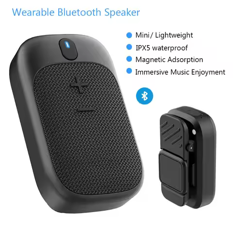 Wearable Bluetooth Speaker Outdoor Speaker Portable Bluetooth Call Speaker with Magnetic Bracket for
