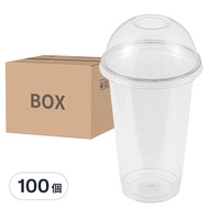 Tamsaa PET透明塑膠杯 + 半圓杯蓋  470ml  100個