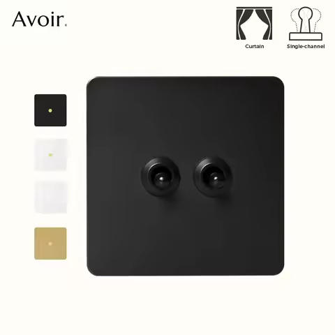 Avoir Wall Momentary Switch 1 Way UP And Down Control Curtain Brass Lever 1 -3 Gang Reset Switches 8