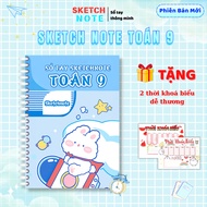 SketchNote Math 9 good study notebook, notebook summarizing all 9th grade Math knowledge