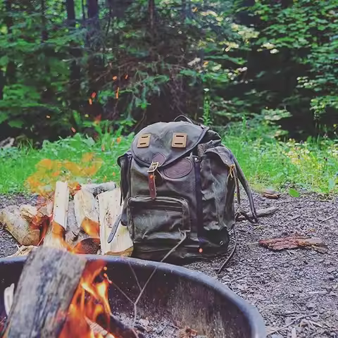 CD825 Cidu Size 47x 42 X 15cm Super Quality Genuine Cowhide & 22oz Wax Canvas Water Proof Backpack V