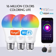 👉รับประกัน 1ปี💡หลอดไฟ LED สมาร์ท Wifi 10W สำหรับ Alexa E27 RGB + WC หลอดไฟอัจฉริยะหลอดไฟ LED เพลงหรี