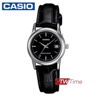 Casio Standard นาฬิกาข้อมือผู้หญิง สายหนัง รุ่น LTP-V002L-1AUDF - สีดำ