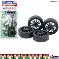 TAMIYA 15534 MEDIUM DIA. Low FRICTION Low-PROFILE TIRES (26mm) & CARBON WHEELS (FIN)