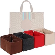 LinerLink Bag Organizer for Coach Dempsey Tote 40 (40L x 35H x 18.5D cm)|Handmade Custom Bag Insert|2mm Felt Bag Liner|Women Handbag Shaper (Red, Style A)