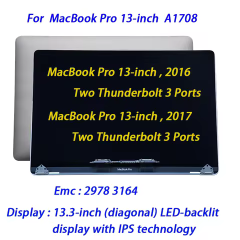 New 13'' A1708 LCD Screen Display Panel For Macbook Pro A1708 LCD Screen2016 2017 Year Replacement