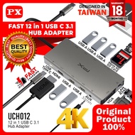 Hub Converter Type C 3.1 to HDMI LAN SD/Micro SD 3.5mm 12in1 PX UCH012