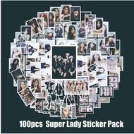 93-105pcs/set (G)I-DLE 2nd Full Album Super Lady Sticker Photo GIDLE Waterproof Luggage Laptop Hand 