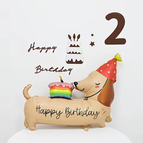 1X Dachshund Dog Birthday Hat Balloon, Party Balloon, Birthday Balloon, Party Decoration, Suitable f