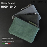 Suede Leather Wallet with Coin Pouch, Card Slots & Key Ring - Unisex