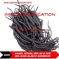 Spiral Mic Cable Contents 8 For Rig Icom Alinco Kenwood