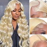 AliExpress Wig European American Ladies Fashion Front Lace Chemical Fiber Headgear 613#中分长卷发 Big Wav