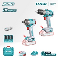 TOTAL Tools 2 Pcs Combo Kit (20V / Brushless / Impact Wrench + Drill) TCKLI20271