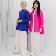 KEMEJA Gabriela Top Shirt Crinkle Oversize Rumah Polos/Women's Crinkle Shirt/Women's Shirt