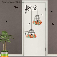 F1MY Colorful Flower birdcage flying birds wall stier Creative home decor living room Decals wallpap