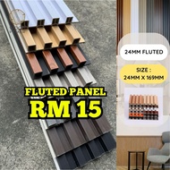 Fluted panel 24mm WPC slat wall kayu wainscoting shiplap 3meter length