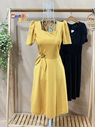 Đầm Thun Midi Xoè Cổ Sen Tay Lỡ Dáng Rộng Cao Cấp 60Kg Trở Lại - Đầm Đi Tiệc Ulzzang