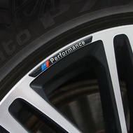 Aluminum Alloy Car Wheel Rim Tyre Sticker Auto Tire Emblem Badge Decal Decoration for BMW Performanc