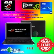 #1421 *Used Asus ROG Gaming Laptop FX50V i5-6300HQ 8GB 512GB Nvidia GTX960M 2GB VRAM W11