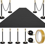 Ferraycle 8 Pcs Extra Thick Carpet Party Decorations Set 4 Pcs 38 Inch Stanchion Posts Queue Crowd C