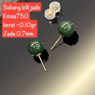 Subang jade emas 750 tulen