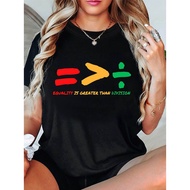 Women s Equality is Greater Than Division Graphic T Shirt Colorful Geometric Equality Symbols Casual
