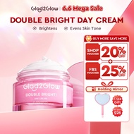 Glad2Glow Double Bright Day Cream Facial Moisturizer Brightening Tone Up Whitening 素顏霜 BB&CC Lazy Cr