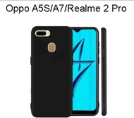 SOFTCASE OPPO A5S / A7 / REALME 2 PRO SLIM MATTE BLACK SILIKON CASE HITAM POLOS