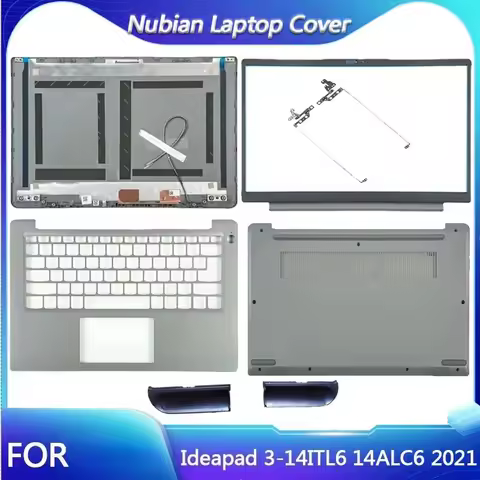 For Ideapad 3-14ITL6 14ALC6 2021 LCD Back Cover Bezel Palmrest Bottom Hinges Laptop Housing Replace