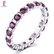 Lohaspie เครื่องประดับ2.5กะรัตของแท้แหวน925แหวนเงินสเตอริ่งแข็งโกเมนพลอยเทียมอะความารีน Iolite 925แห