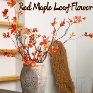 1/3/5PCS Artificial Red Maple Leaf Plant, Red Autumn Simulation Plant with Iron Wire,  for Festive H