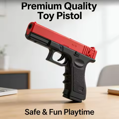 Durable Alloy G17 Soft Bullet Gun, Long Range Shooting Fun, 7-8mm Rubber Bullets, Creative Gift for 