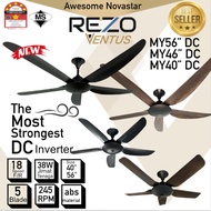 REZO Ventus MY56 DC / MR56DC/ MY40DC / MY46 40"/42"/56"/62" inches DC motor Ceiling Fan with Remote 