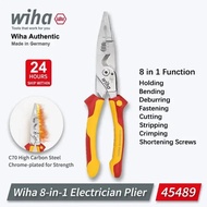 Genuine Wiha 8-in-1 Multi-Purpose Pliers Industrial Electrician Insulated Wire Strippers 1000V VDE T