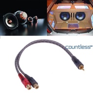 # 1pc 30cm 1 RCA Male to 2 RCA Female OFC Splitter Cable for Car Audio System [countless.sg]