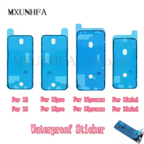 5pcs Waterproof Sticker For iPhone 17 16 15 14 13 12 Pro Max Mini Plus LCD Screen Adhesive Frame Sea