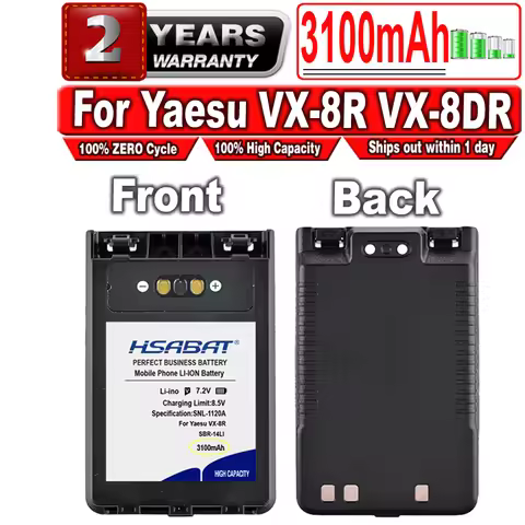 HSABAT 3100mAh SBR-14LI Battery for Yaesu VX-8R VX-8DR VX-8GR FT-1DR FT1XD FT-2DR radio FNB-102LI FN