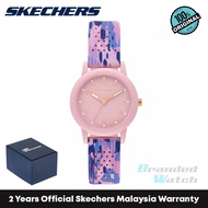 Skechers SR6310 Woman's Toluca Analog Quartz 34 MM Fashion Pink Silicone Strap Watch Jam ori Skecher