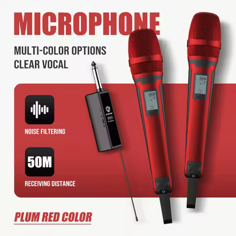 Karaoke Microphone G-MARK SKM9000 2 Channels Wireless UHF Frequency For Teaching Wedding Clear Stabl