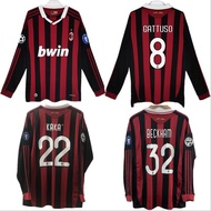 AC Milan Jersey Retro 09/10 Long Sleeve Home Classic Football Shirt