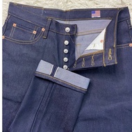 Jeans Kepala Kain 5o1 Made In U.S.A Straightcut Button Fly Darkblue Tidak Bergetah