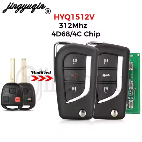 jingyuqin HYQ1512V 312Mhz 4D68/4C Chip 3BTN Modified Remote Key for lexus ES300 GS300 GS400 GS430 IS