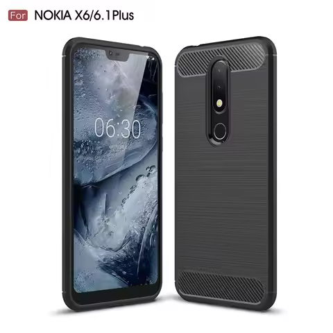 Luxury Carbon Fiber Case for Nokia 6.1plus 6.1+ Anti Scratch Shockproof Back Cover for nokia X6 Noki