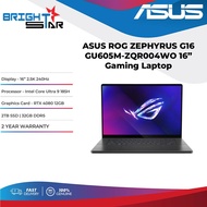 ASUS ROG ZEPHYRUS G16 16" GU605M-ZQR004WO Gaming Laptop (16" 2.5K/240Hz/U9-185H/RTX 4080 12GB/2TB SS