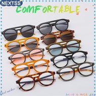 NEXTSS Orange Shades, Luxury Fashion Pilot Round Sunglasses, Retro Double Bridge Punk 70s Glasses fo