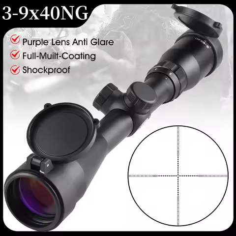 3-9x40NG Rifle Scope Cross-Hair Reticle Purple Lens Anti Glare Tactical Collimator Fits Airsoft Hunt
