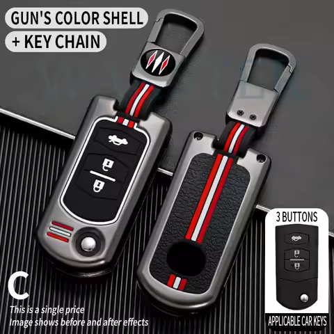 2 3 Bottons Metal Car Key Cover Fob Case Shell for For Mazda 2 3 5 6 8 CX7 CX-7 CX5 CX-5 CX9 CX-9 MX