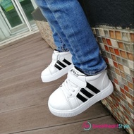 CHILDREN SHOES ADIDAS SNEAKERS KIDS BOY GIRL SPORT TODDLER FASHION (BLACK/WHITE) KASUT BUDAK KANAK ANAK LELAKI PEREMPUAN