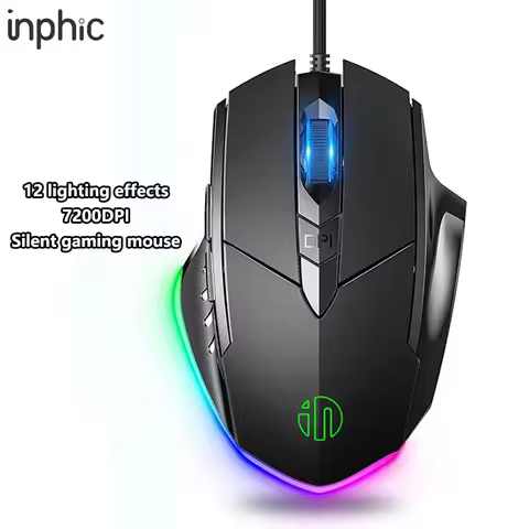 Inphic Wired Gaming Mouse Six-button Macro Programming Definition to Adjust DPI Silent Office Mouse
