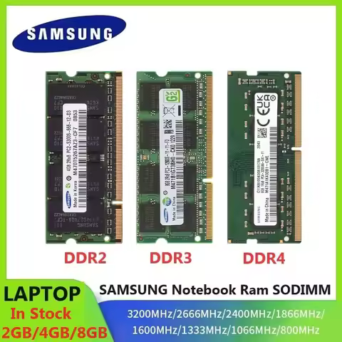 SAMSUNG Laptop Memoria DDR4 DDR3 DDR2 SODIMM Ram 16GB 8GB 4GB 2GB 2400 1600 1333 800 667MHz High Per